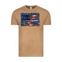Vintage Camel Leopard glitter American flag 4th of july Vintage Tee - CowGirlArtShop