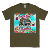 Army Green just a girl who loves camping Classic Tee - JahusDesignShop
