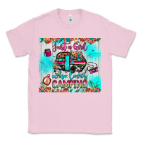 Bubblegum Pink just a girl who loves camping Classic Tee - JahusDesignShop