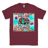 Burgundy just a girl who loves camping Classic Tee - JahusDesignShop
