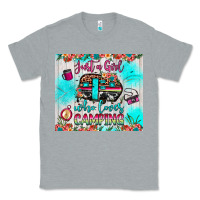 Heather Grey just a girl who loves camping Classic Tee - JahusDesignShop
