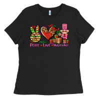 Black peace love nutcraker Ladies Tee - AdoDesignShop