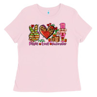 Bubblegum Pink peace love nutcraker Ladies Tee - AdoDesignShop