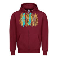 Burgundy western brushstrokes Zipper Hoodie - AdoDesignShop
