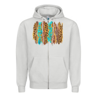 Dove Grey western brushstrokes Zipper Hoodie - AdoDesignShop