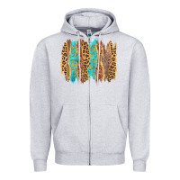 Heather Grey western brushstrokes Zipper Hoodie - AdoDesignShop