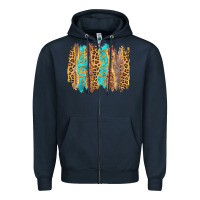 Navy western brushstrokes Zipper Hoodie - AdoDesignShop