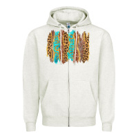 Oatmeal Heather western brushstrokes Zipper Hoodie - AdoDesignShop
