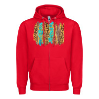 Red western brushstrokes Zipper Hoodie - AdoDesignShop