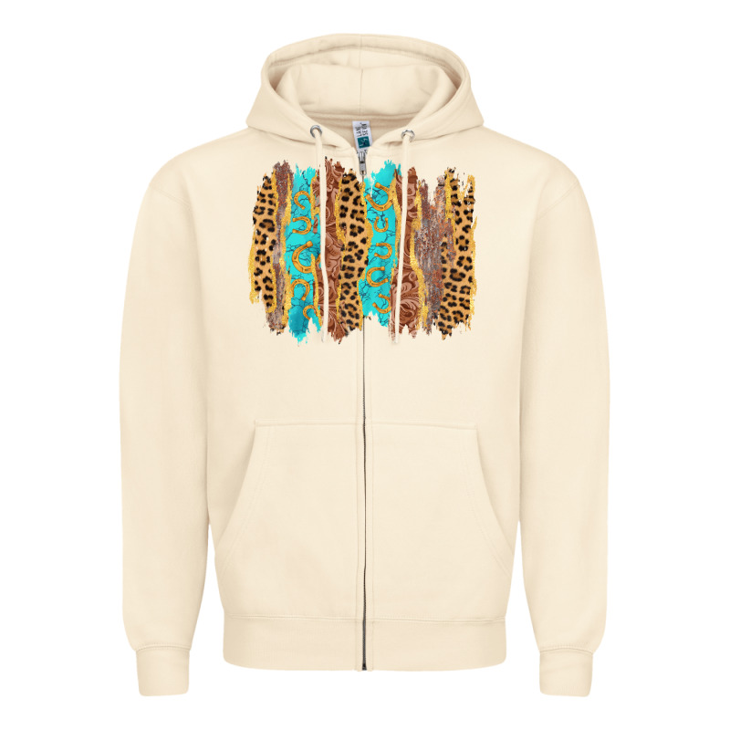 Western Brushstrokes Zipper Hoodie by AdoDesignShop | Teevron