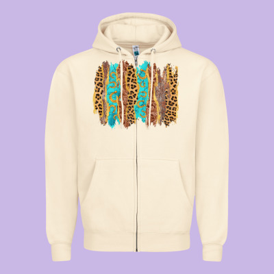 Western Brushstrokes Zipper Hoodie Designed By Adodesignshop