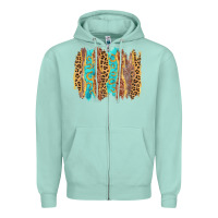 Seafoam western brushstrokes Zipper Hoodie - AdoDesignShop