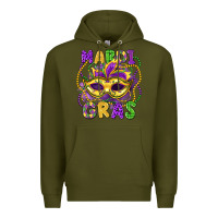 Army Green mardi gras mask Premium Hoodie - LillyAllenDesigns