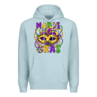 Blue Mist mardi gras mask Premium Hoodie - LillyAllenDesigns