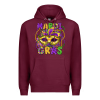 Burgundy mardi gras mask Premium Hoodie - LillyAllenDesigns