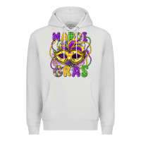 Dove Grey mardi gras mask Premium Hoodie - LillyAllenDesigns