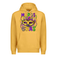 Mustard mardi gras mask Premium Hoodie - LillyAllenDesigns