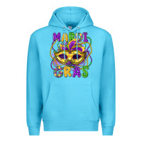 Ocean Blue mardi gras mask Premium Hoodie - LillyAllenDesigns