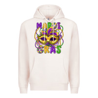 Pale Pink mardi gras mask Premium Hoodie - LillyAllenDesigns