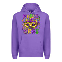 Purple mardi gras mask Premium Hoodie - LillyAllenDesigns