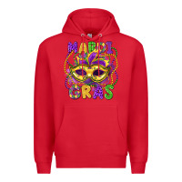 Red mardi gras mask Premium Hoodie - LillyAllenDesigns