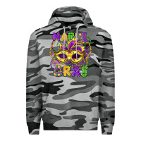 Slate Camo mardi gras mask Premium Hoodie - LillyAllenDesigns