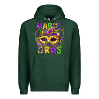 Sports Green mardi gras mask Premium Hoodie - LillyAllenDesigns