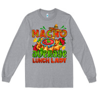 Heather Grey nacho average lunch lady  with nacho Long Sleeve Tee - AdoDesignShop