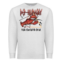 Oatmeal Heather def hungry pour dome butter on me Premium Sweatshirt - MaliasSmallBusiness