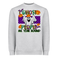 Heather Grey I Ghost People All Year Round Heavyweight Sweatshirt - texasbilliewilder