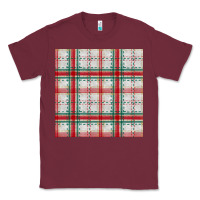 Burgundy christmas plaid seamless pattern Classic Tee - BundleAndBundleShop