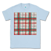 Dusty Blue christmas plaid seamless pattern Classic Tee - BundleAndBundleShop
