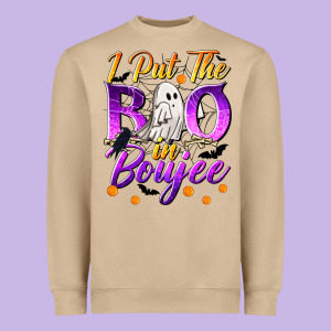 I Put The Boo In Boujee Heavyweight Sweatshirt Designed By Texasbilliewilder
