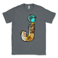 Charcoal Heather farm life alphabet lowercase letters j Classic Tee - BundleAndBundleShop
