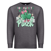 Charcoal Heather too cute to pinch Premium Sweatshirt - MaliasSmallBusiness