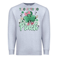 Heather Grey too cute to pinch Premium Sweatshirt - MaliasSmallBusiness