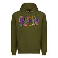 Army Green louisiana mardi gras Premium Hoodie - LillyAllenDesigns