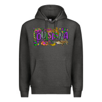 Charcoal Heather louisiana mardi gras Premium Hoodie - LillyAllenDesigns