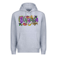 Heather Grey louisiana mardi gras Premium Hoodie - LillyAllenDesigns