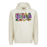 Oatmeal Heather louisiana mardi gras Premium Hoodie - LillyAllenDesigns