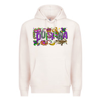 Pale Pink louisiana mardi gras Premium Hoodie - LillyAllenDesigns