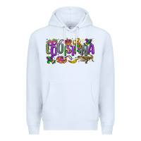 White louisiana mardi gras Premium Hoodie - LillyAllenDesigns