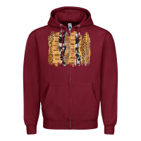 Burgundy western brushstrokes Zipper Hoodie - AdoDesignShop