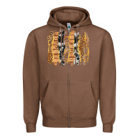 Chestnut western brushstrokes Zipper Hoodie - AdoDesignShop