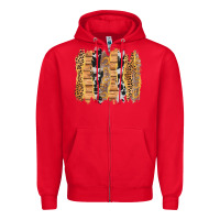 Red western brushstrokes Zipper Hoodie - AdoDesignShop