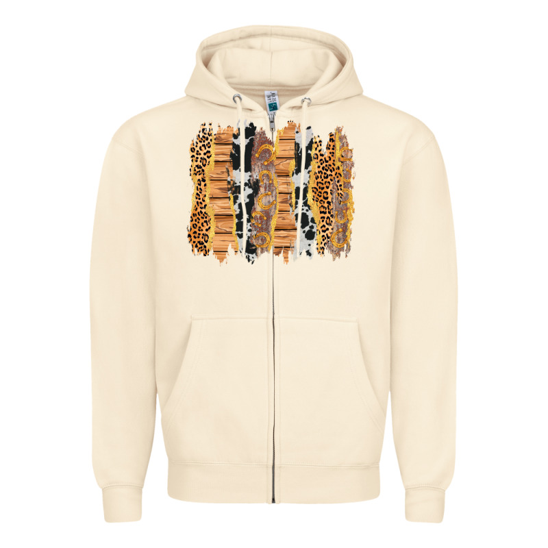 Western Brushstrokes Zipper Hoodie by AdoDesignShop | Teevron