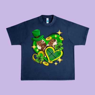 St. Patrick's Day Lucky Heart Urban Heavy Tee Designed By Neo Western