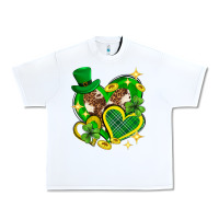 White St. Patrick's Day lucky heart Urban Heavy Tee - Neo Western