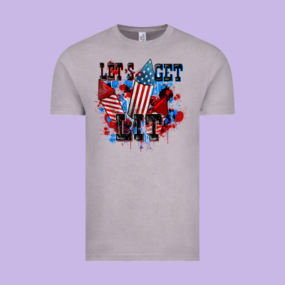 Let's Get Lit 4th Of July Vintage Tee Designed By Cowgirlartshop