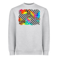 Heather Grey race leopard tie dye background Heavyweight Sweatshirt - Zillion Design Studio